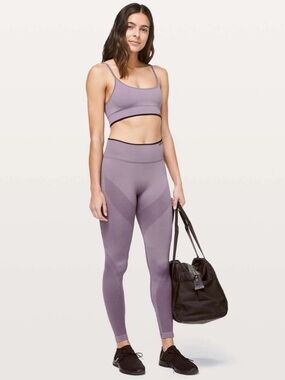 Lululemon Iconic Sweat Tight Graphite Purple / Black Size 12
